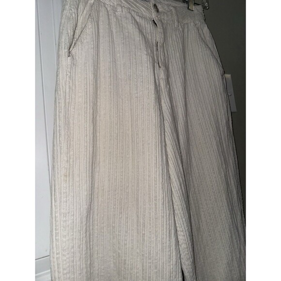 Zara Fuzzy Textured Off White Wide Leg Pants Size 2 - Picture 2 of 4